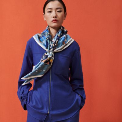 ❤未使用品❤カレ45 Maillons Parade ブルー エルメス スカーフ HERMES - エルメス HERMES スカーフ カレ45 CARRE ガヴロッシュ